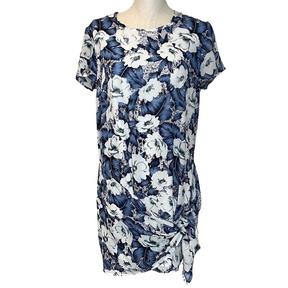 Marabelle Floral Short Sleeve Lined Shift Dress, size L - Picture 1 of 11